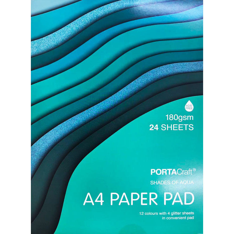 A4 Paper Pad 180gsm 24pk Aquas
