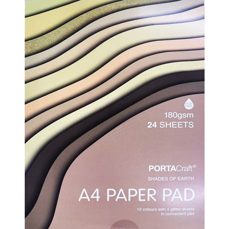 A4 Paper Pad 180gsm 24pk Earthy Tones