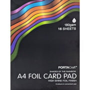 A4 Foil Card Pad 180gsm 16pk Rainbow
