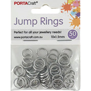 Porta Craft Silver Colour Jump Rings 10x1.5mm