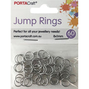 Porta Craft Silver Colour Jump Rings 8x1mm