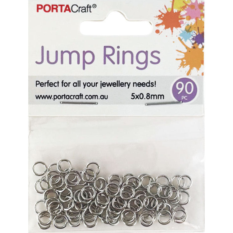 Porta Craft Silver Colour Jump Rings 5x0.8mm