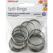 Porta Craft Silver Colour Split Rings 35x2.5mm