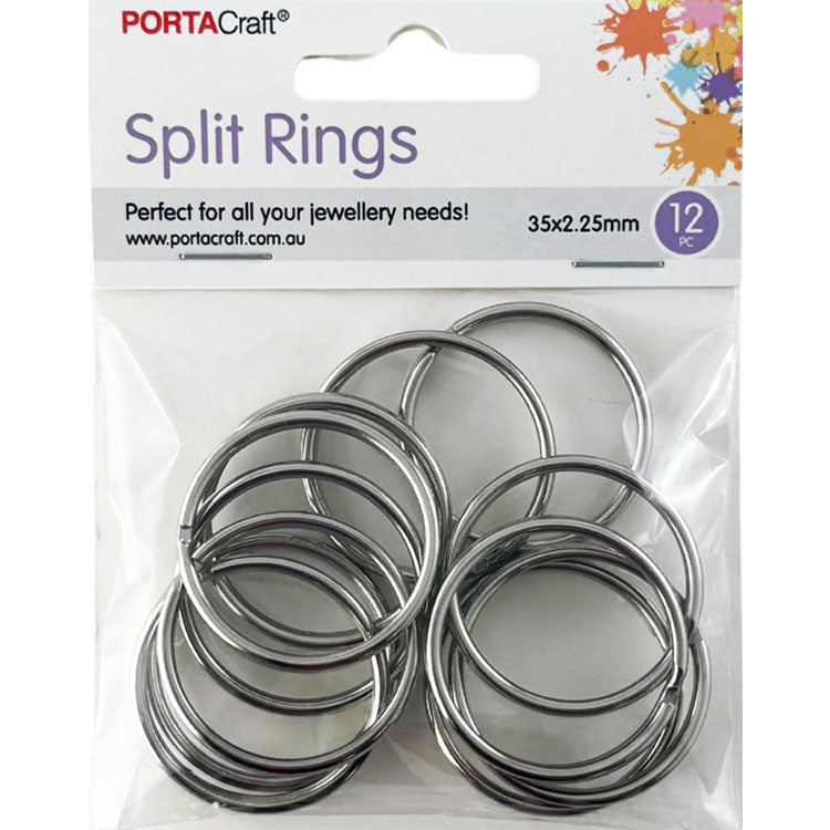 Porta Craft Silver Colour Split Rings 35x2.5mm