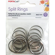 Porta Craft Silver Colour Split Rings 30x2.1mm
