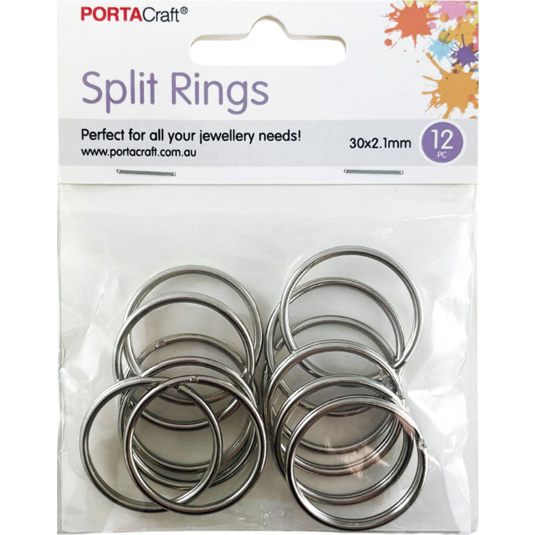 Porta Craft Silver Colour Split Rings 30x2.1mm