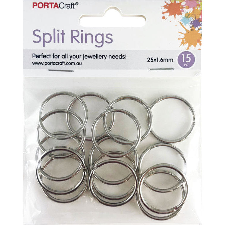 Porta Craft Silver Colour Split Rings 25x1.6mm