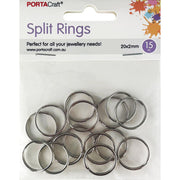 Porta Craft Silver Colour Split Rings 20x2mm