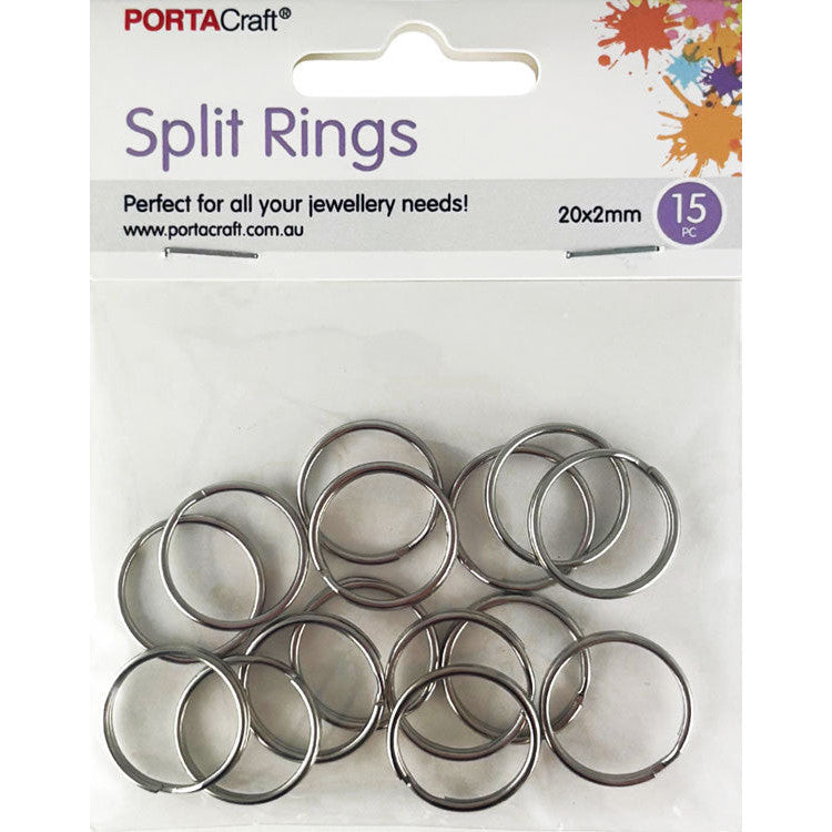 Porta Craft Silver Colour Split Rings 20x2mm