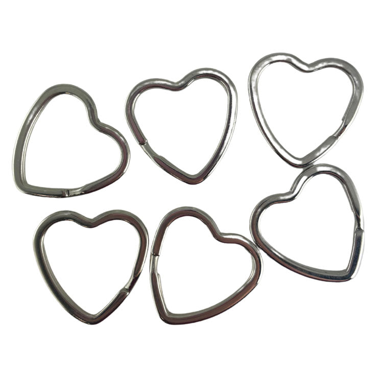 Porta Craft Silver Colour Heart Split Rings