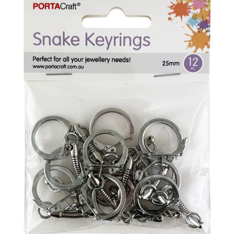 Porta Craft Silver Colour Snake Chain Keyrings 25mm