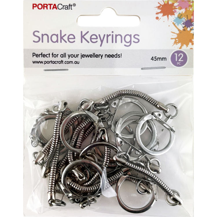 Porta Craft Silver Colour Snake Chain Keyrings 45mm
