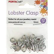 Porta Craft Silver Colour Lobster Clasps 15x8mm
