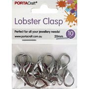 Porta Craft Silver Colour Lobster Clasps 20x10mm