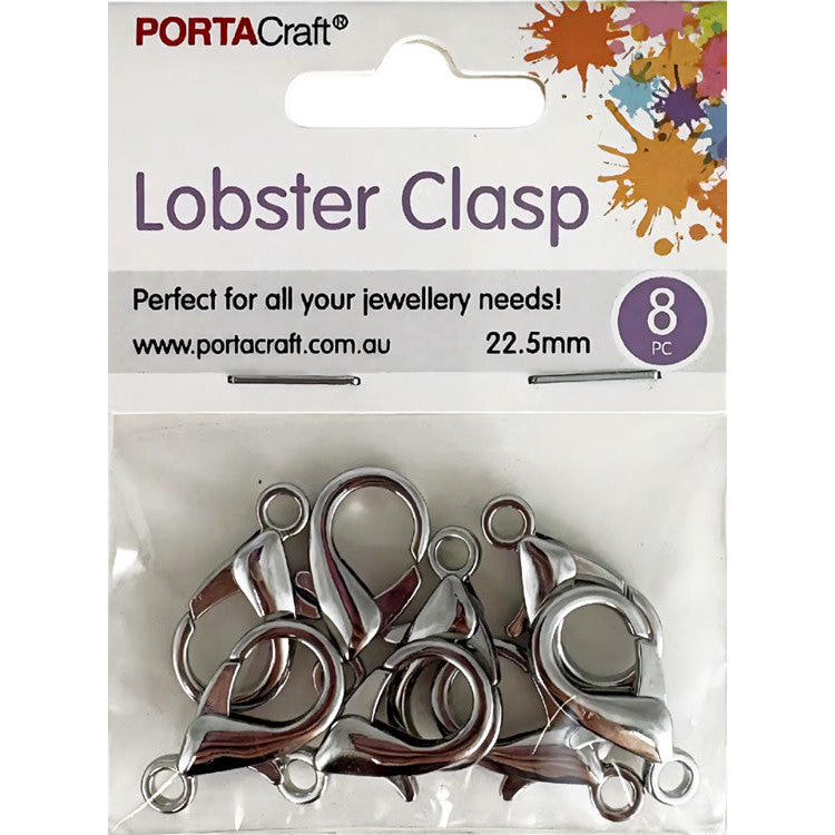 Porta Craft Silver Colour Lobster Clasps 22.5x11mm