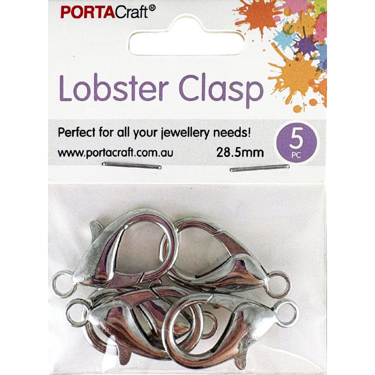 Porta Craft Silver Colour Lobster Clasps 28.5x15mm