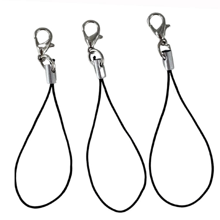 Loop Cords 50mm with 12mm Lobster Clasps 10pk - Black