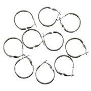 Earring Hoops 25mm 10pk - Silver Colour