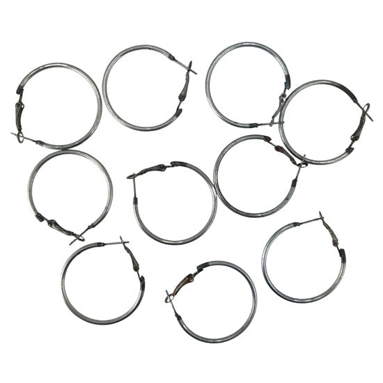 Porta Craft Silver Colour Earring Hoops 35mm
