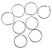 Earring Hoops 45mm 8pk - Silver Colour