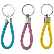 Faux Leather Keyrings 11cm 3pk - Blue, Pink and Yellow