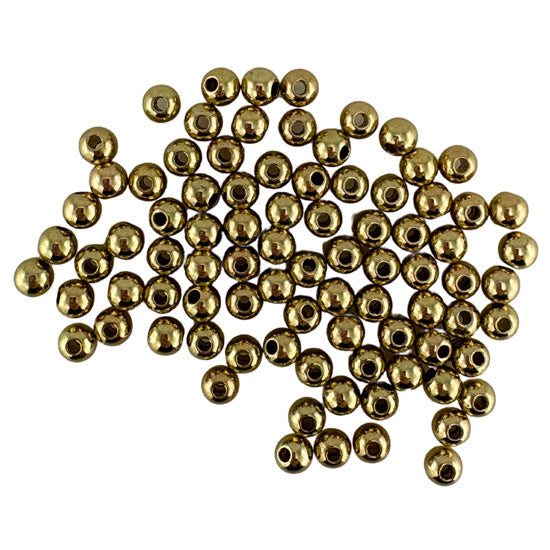Beads Round 5mm 100pk - Gold Colour
