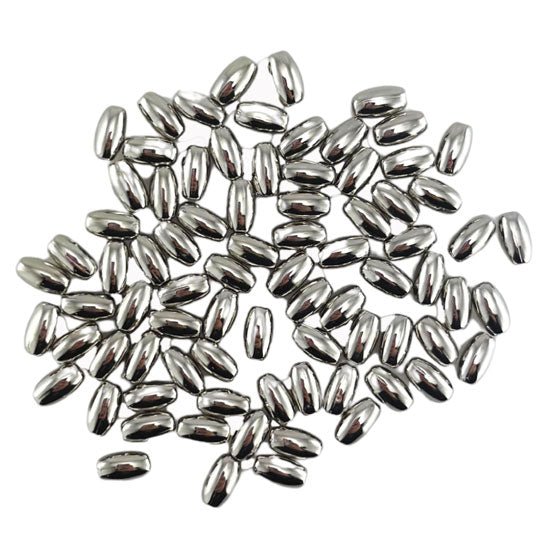 Porta Craft Silver Colour Oval Beads 4x7mm