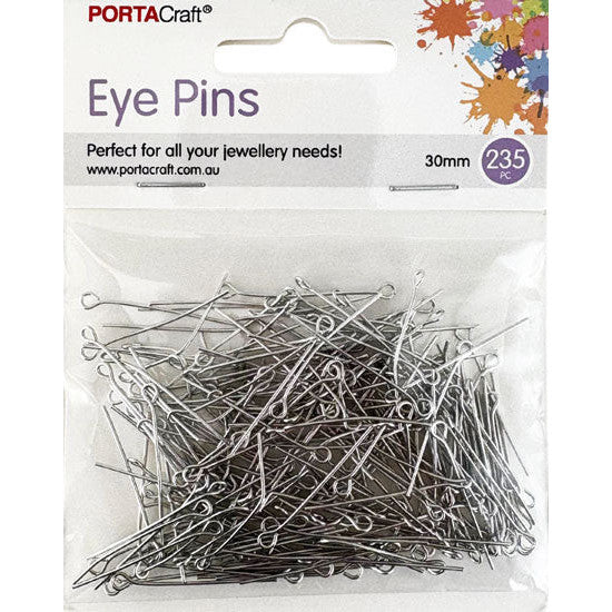 Porta Craft Silver Colour Eye Pins 30mm