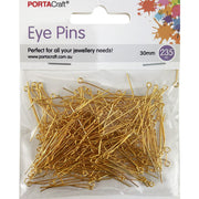 Porta Craft Gold Colour Eye Pins 30mm