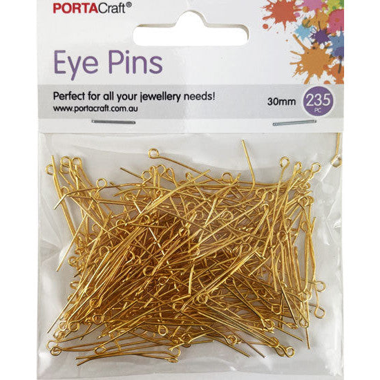 Porta Craft Gold Colour Eye Pins 30mm