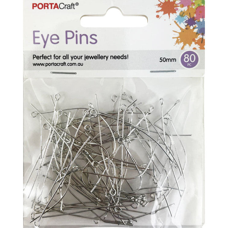 Porta Craft Silver Colour Eye Pins 50mm