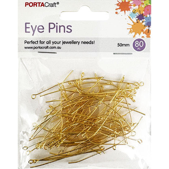 Porta Craft Gold Colour Eye Pins 50mm