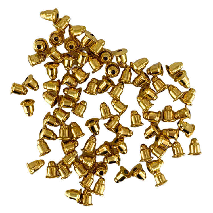 Earring Backs Bullet Clutch 5mm 80pk - Gold Colour