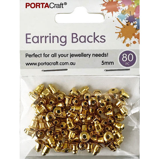 Porta Craft Gold Colour Bullet Clutch Earring Backs