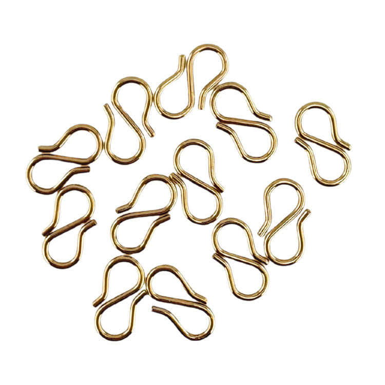 Porta Craft Gold Colour S Hook Clasps 12.5mm
