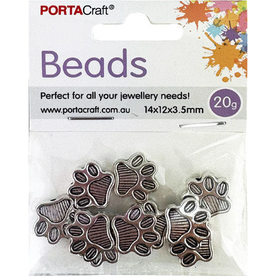Porta Craft Paw Print Bead Spacers