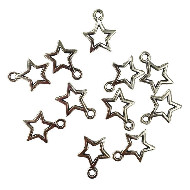 Porta Craft Silver Colour Metal Star Charms