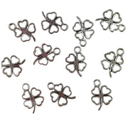Metal Clover Charms 10pk - Silver Colour