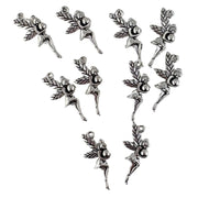 Metal Fairy Charms 10pk - Silver Colour