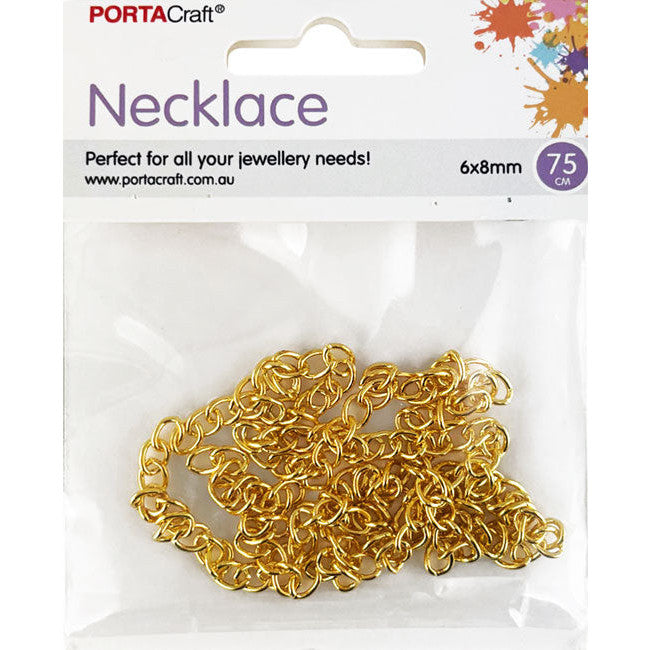 Porta Craft Gold Colour Necklace Chain 75cm 6x8mm