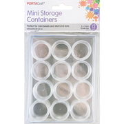 Porta Craft Mini Round Storage Containers 30x13mm with Case 12pk
