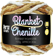 12ply Chenille Blanket Yarn Multicolour Coffee Swirl