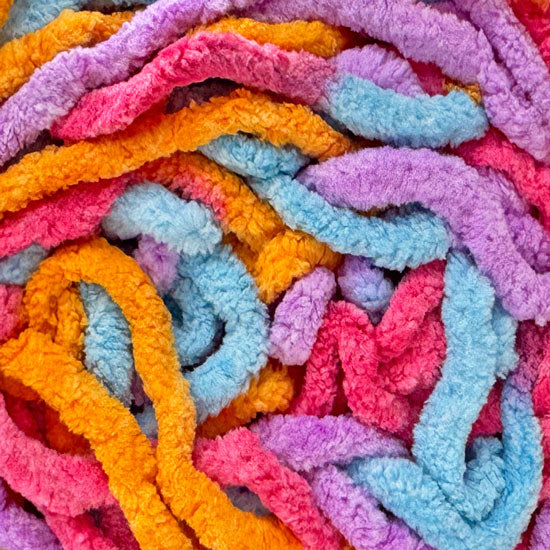 Blanket Chenille Yarn 100g 80m 12ply Multi Pixie Coral