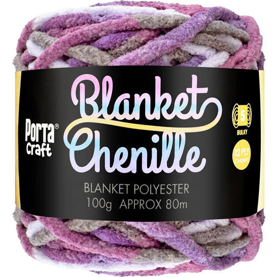 12ply Chenille Blanket Yarn Multicolour Berry Neapolitan