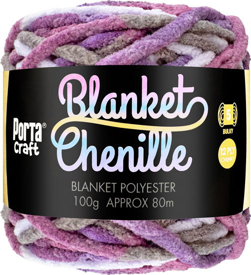 12ply Chenille Blanket Yarn Multicolour Berry Neapolitan