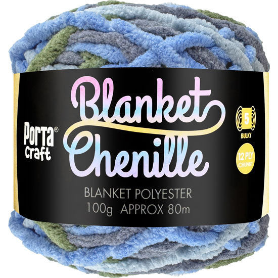 12ply Chenille Blanket Yarn Multicolour Dolphin