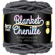 12ply Chenille Blanket Yarn Solid Colour Dark Grey