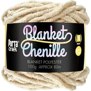 12ply Chenille Blanket Yarn Solid Colour Flat White