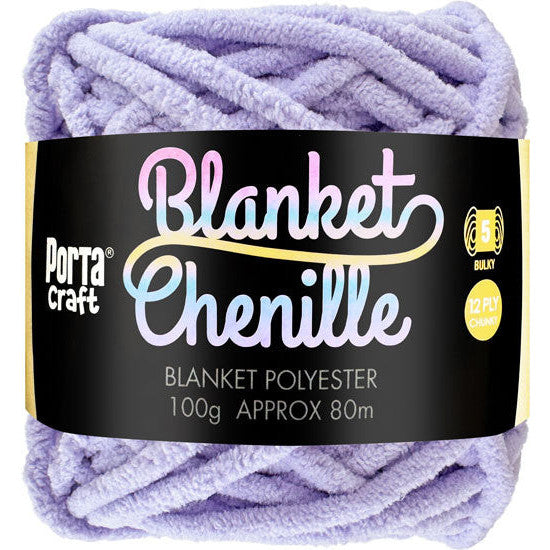 12ply Chenille Blanket Yarn Solid Colour Lavender