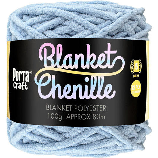 12ply Chenille Blanket Yarn Solid Colour Rain Cloud